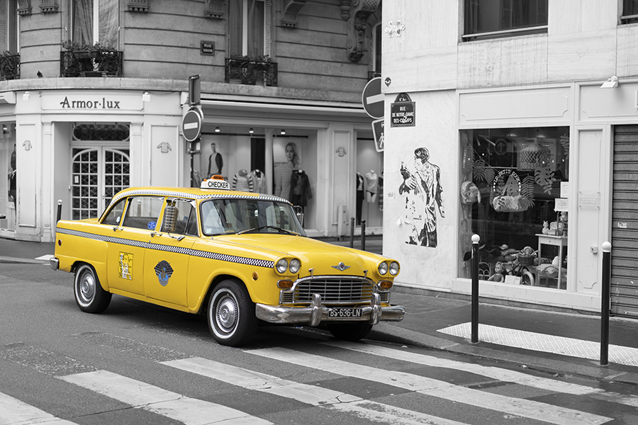 Yellow Cab in Paris